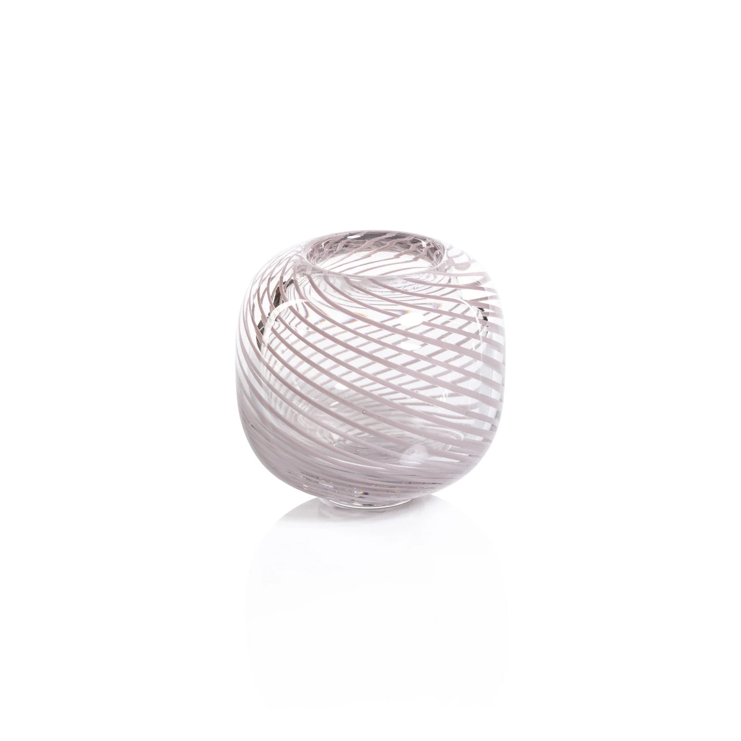 Bud Vase with Blush Swirl - Round