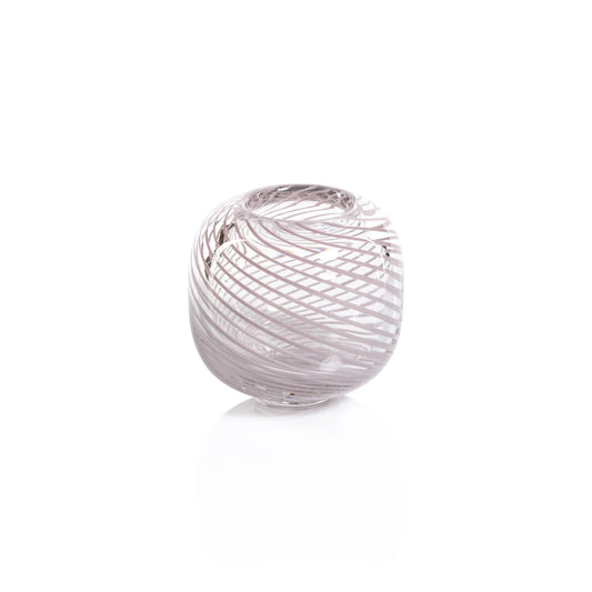 Bud Vase with Blush Swirl - Round
