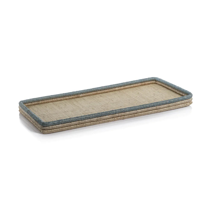 Coiled Rattan/Abaca Rectangular Serving Tray