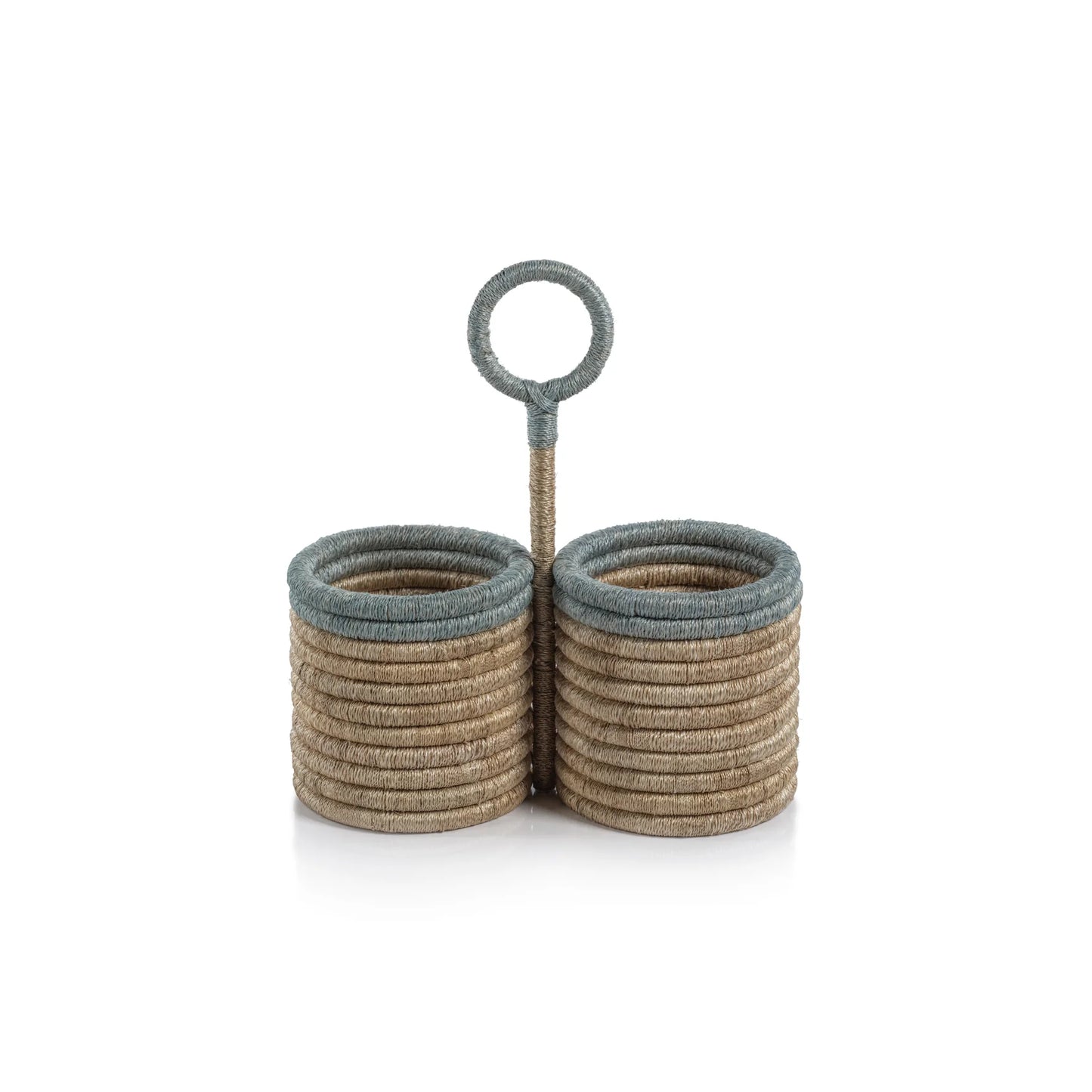 Coiled Rattan/Abaca Utensil/Wine Caddy