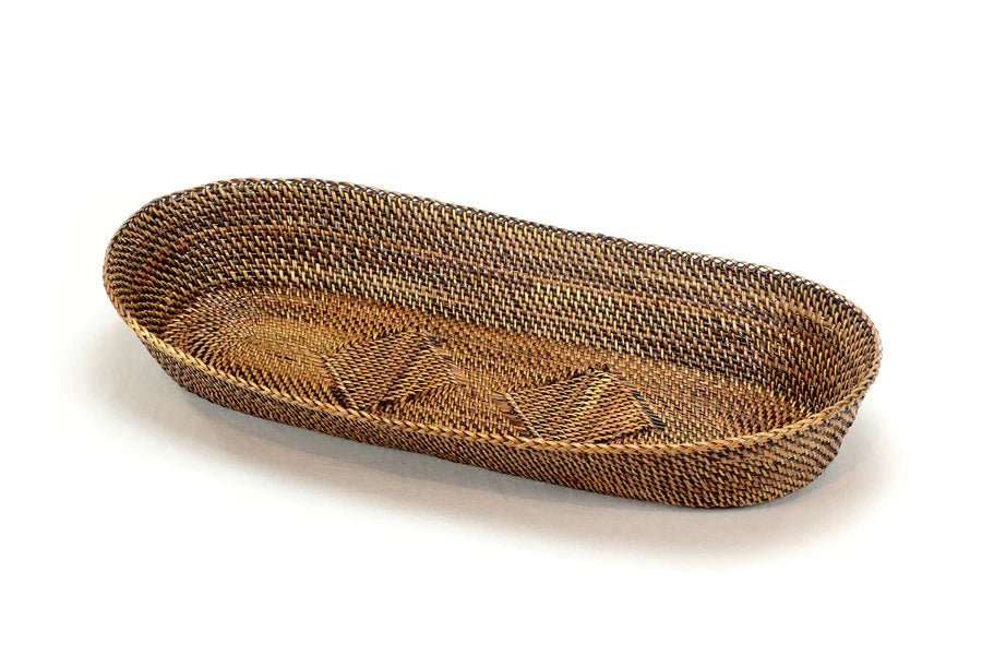 Oval Bread Basket with Braided Edge