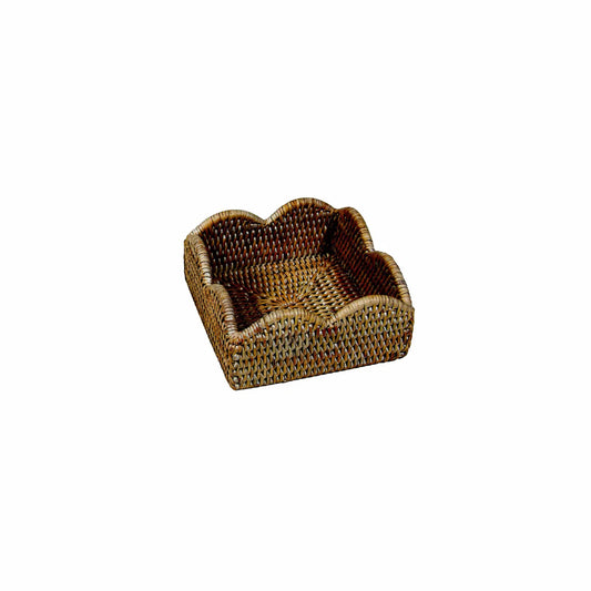 Scallop Rattan Cocktail Napkin Holder