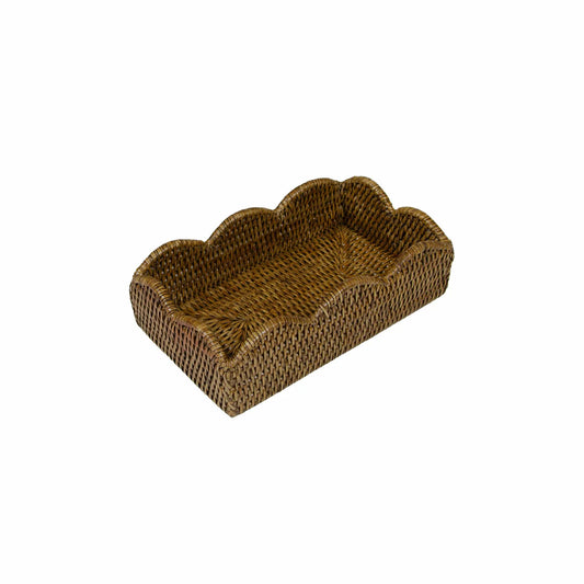 Scallop Rattan Guest Towel Holder