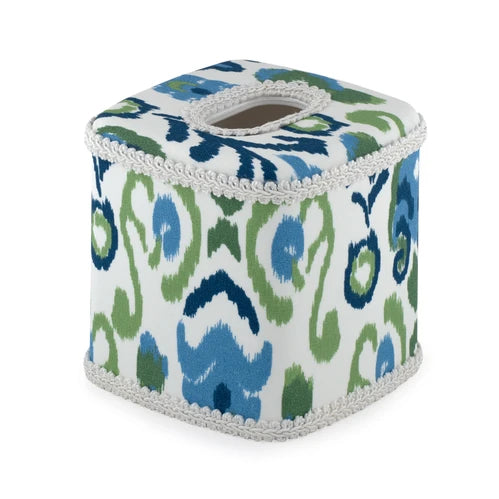 Tissue Cover - Ikat Blue Green