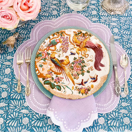 Lavender Dots Table Linens Set/4