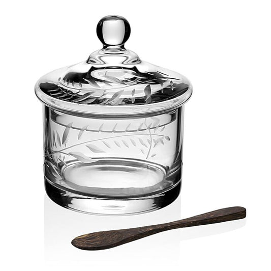 Jasmine Covered Honey with spoon