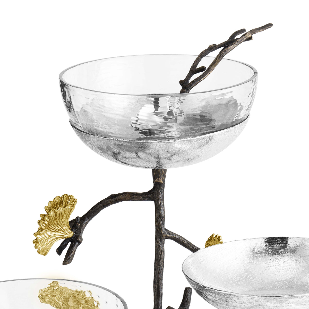 Butterfly Gingko Triple Bowl Set with Spoons
