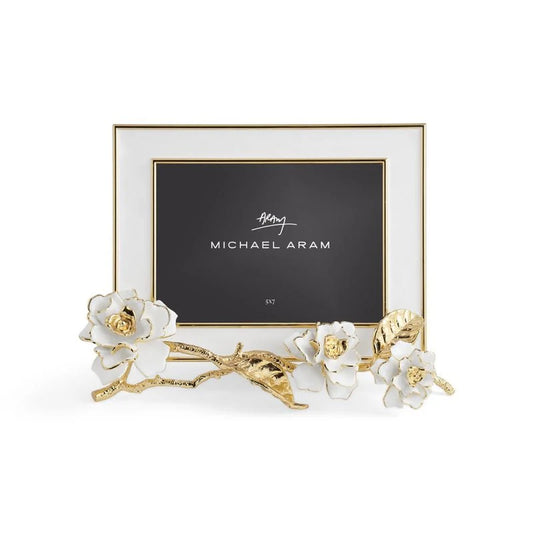 Gardenia Enameled White Frame
