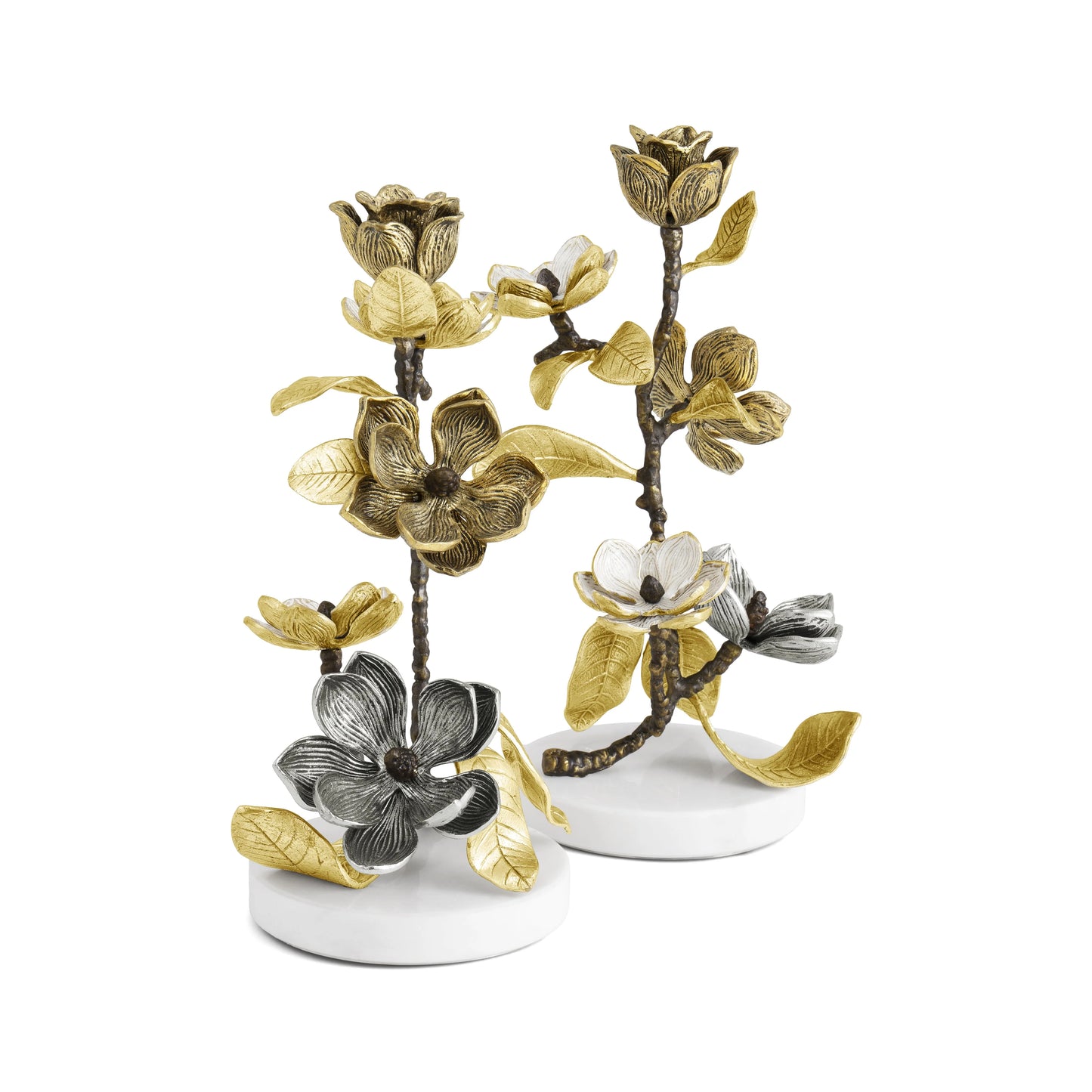 Vintage Bloom Candle Holders Set 2