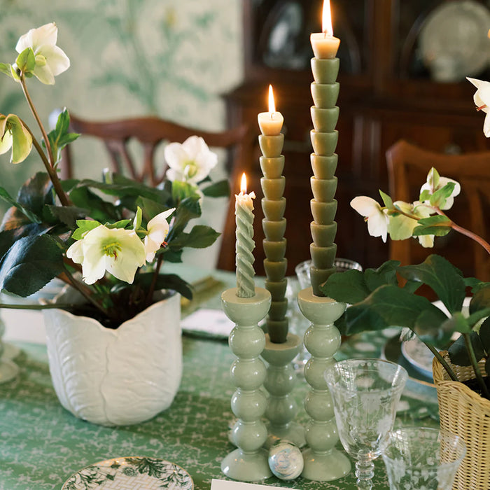 Addison Ross Enamel Bobbin Candlesticks