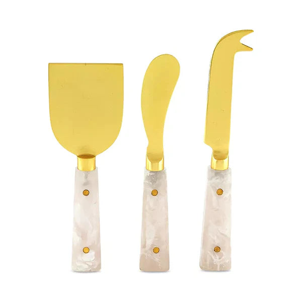 3-pc Cheese Set Gold Finish