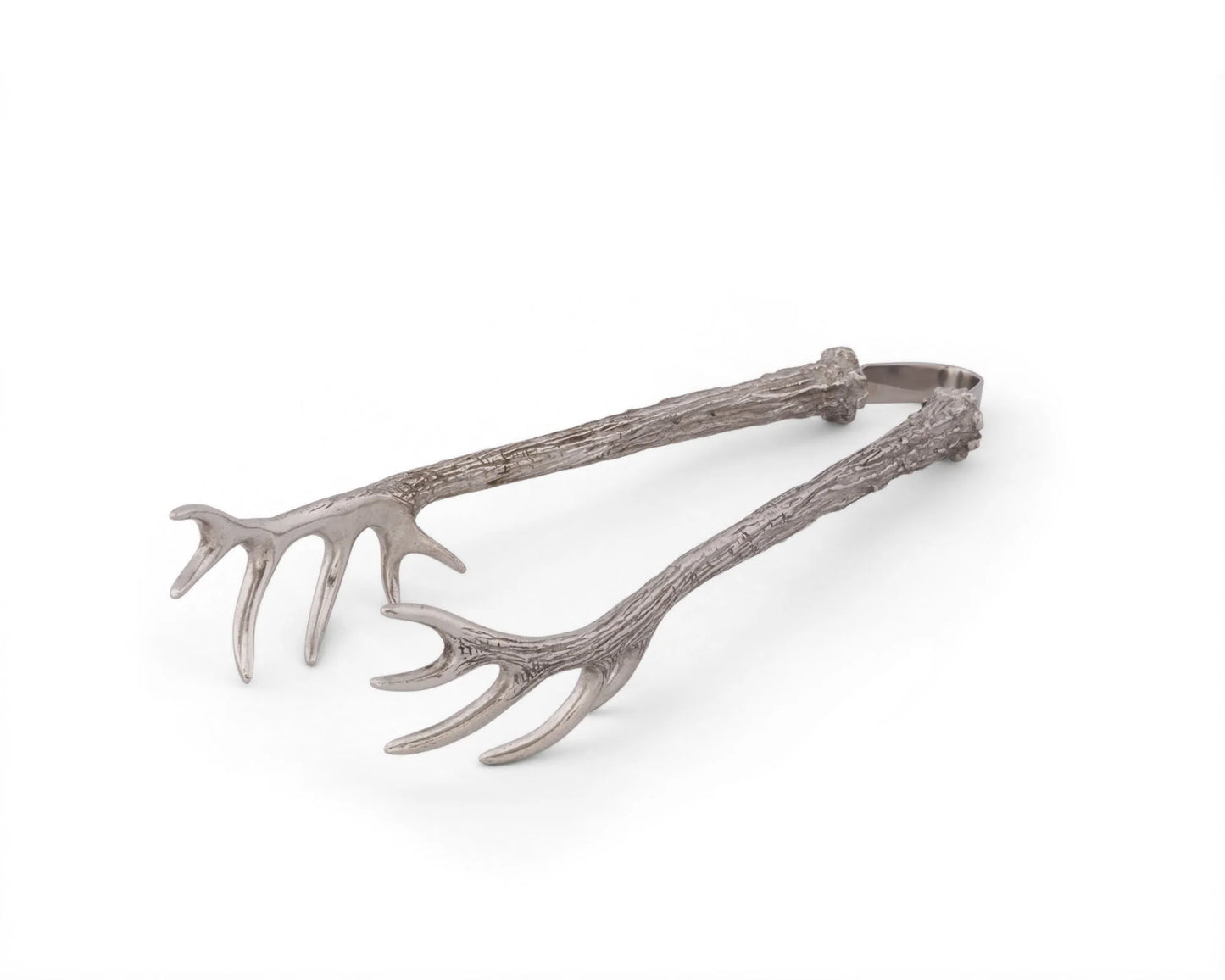 Antler Pattern Pewter Ice/Bread Tongs