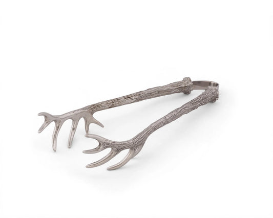 Antler Pattern Pewter Ice/Bread Tongs