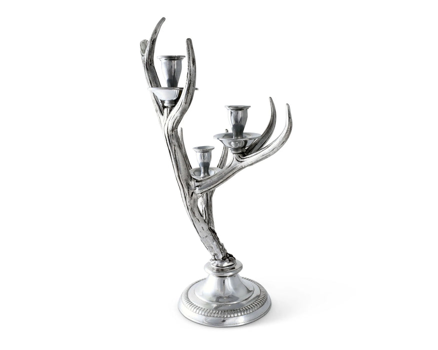 Three-Light Metal Antler Candlestick