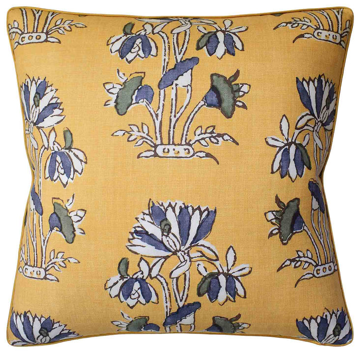 Lily Flower Harvest Gold Pillow
