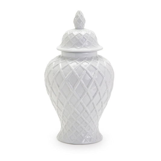 Bamboo Fretwork Temple Jar