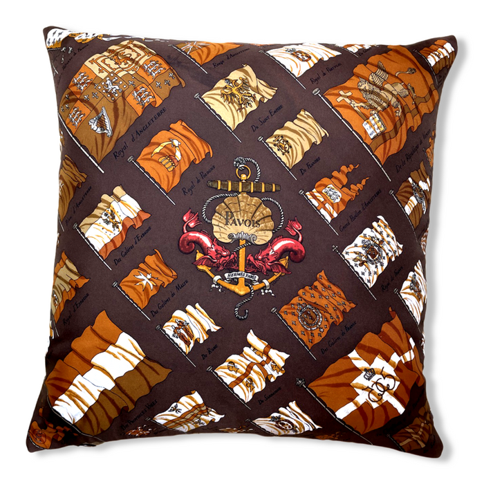 Hermes Pavois Brown Pillow Cover
