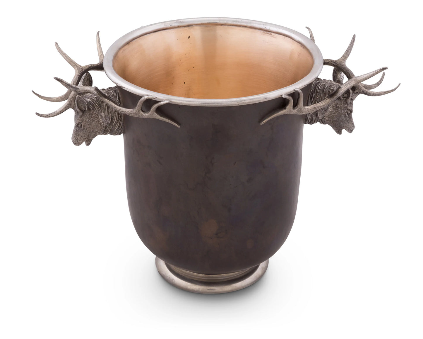 Elk Head Handle Bronze Ice Bucket