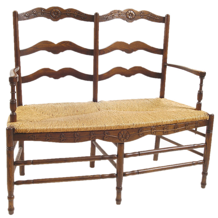 Brown Provence Bench with Cushion