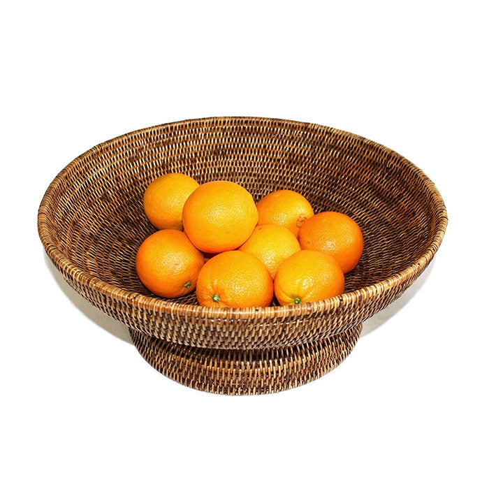 Rattan Pedestal Fruit Basket