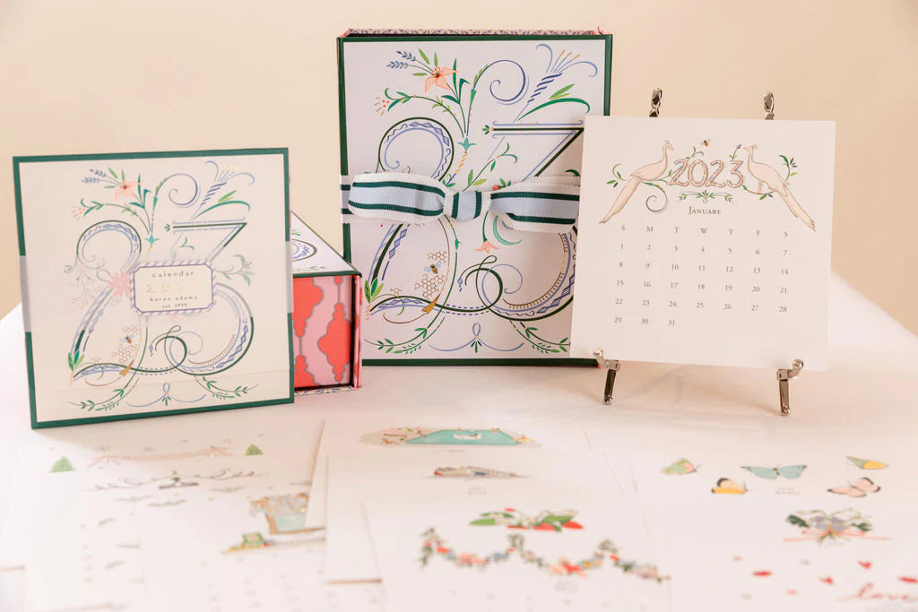 Silver Easel Desk Calendar