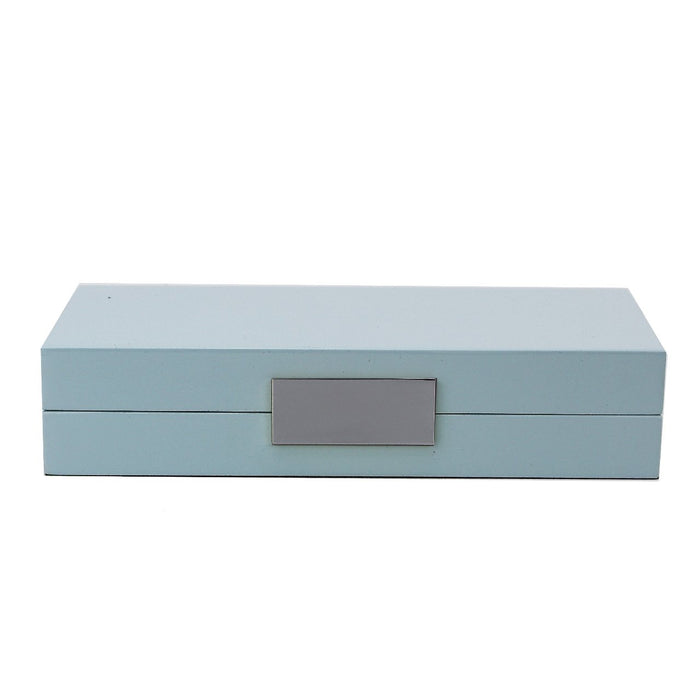 Light Blue Lacquer Box With Silver