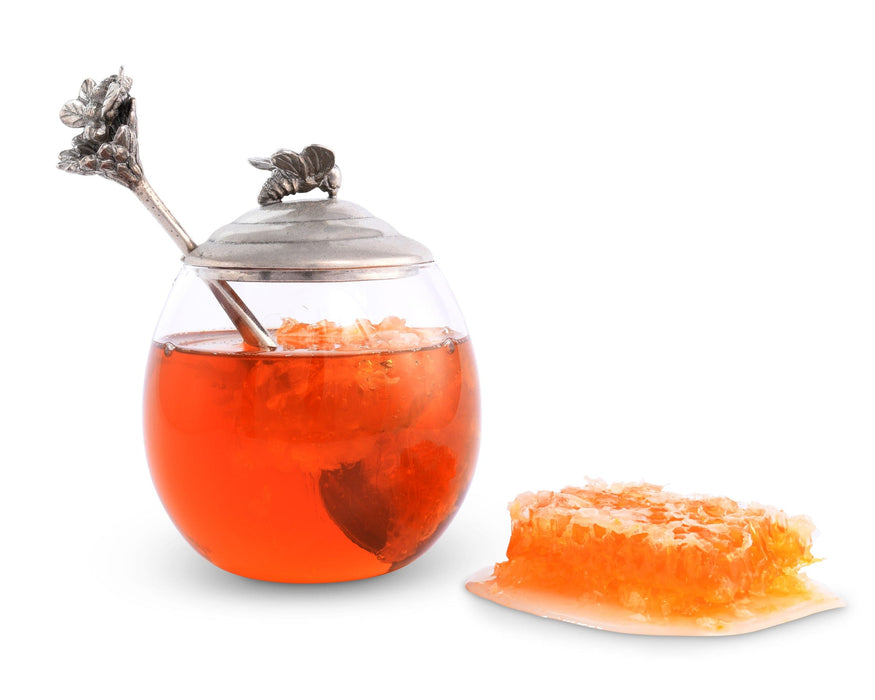 Bee Glass Honey Pot with Spoon