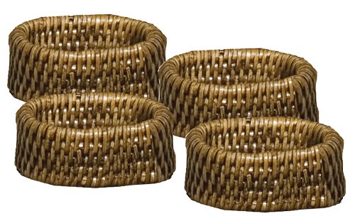 Rattan Napkin Rings - Set of Four