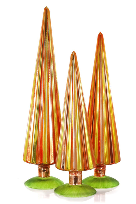 Striped Pleated Glass Trees