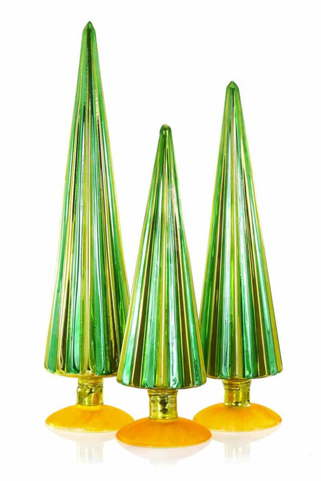 Striped Pleated Glass Trees