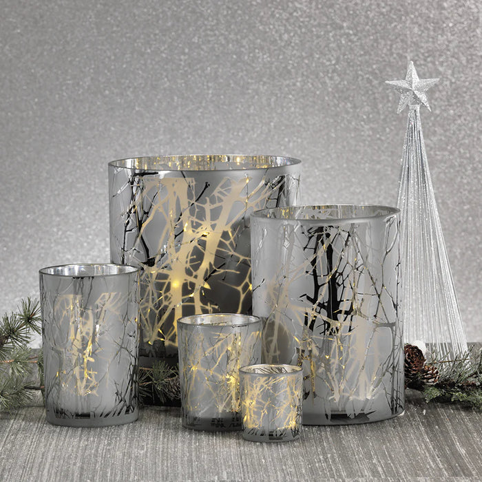 Silver Plated Branch Glass with LED Lights