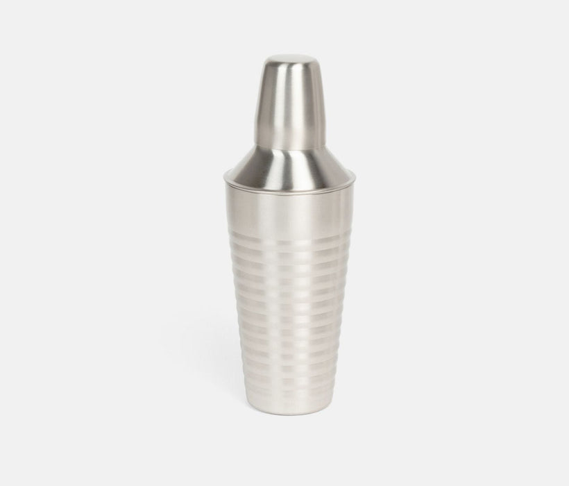 Clare Matte Nickel Ribbed Cocktail Shaker