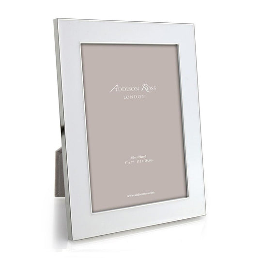 White Enamel & Silver Wide Frame