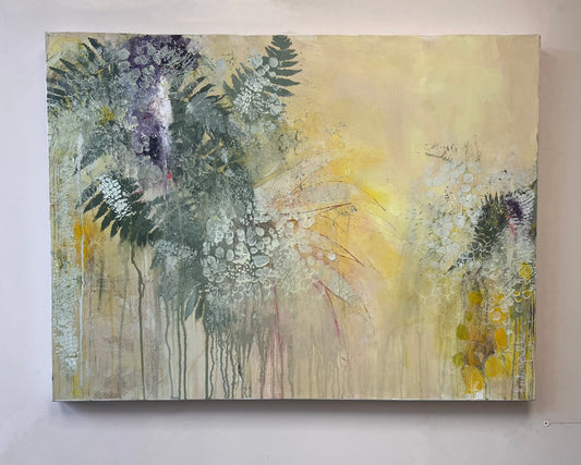 Abstract Floral Painting on Canvas