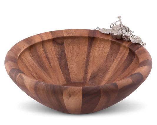 Harvest Large Wood Serving Bowl