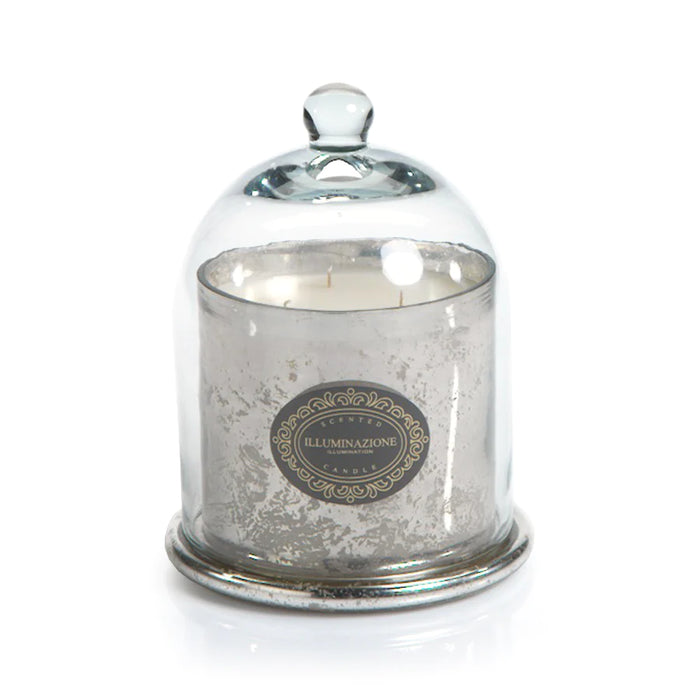 Wax Filled Mercury Glass Jar with Cloche