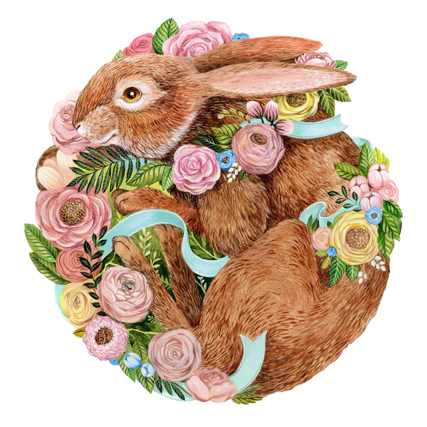 Die Cut Bunny Bouquet Placemat