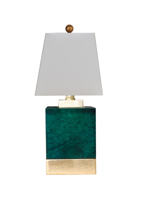 Emerald Jade Gold Leaf Mini Table Lamp