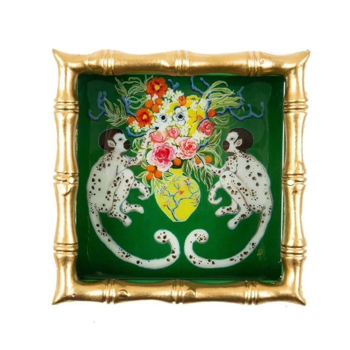 Monkeying Around Enameled Chang Mai Tray - Small