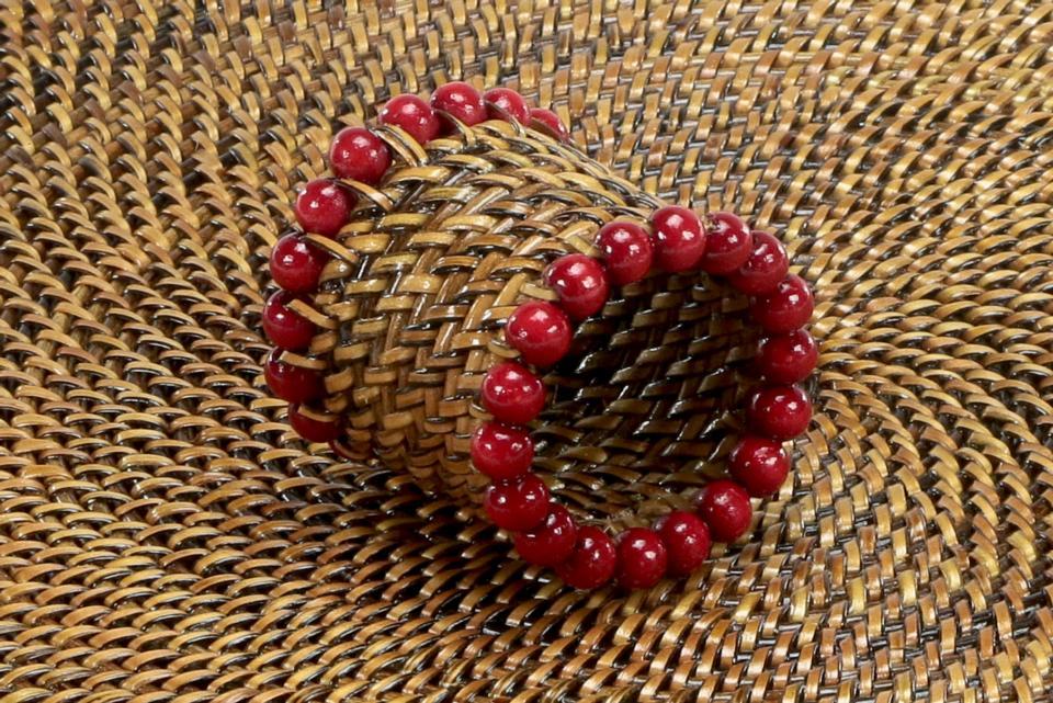 Napkin Rings w/Beads S/4