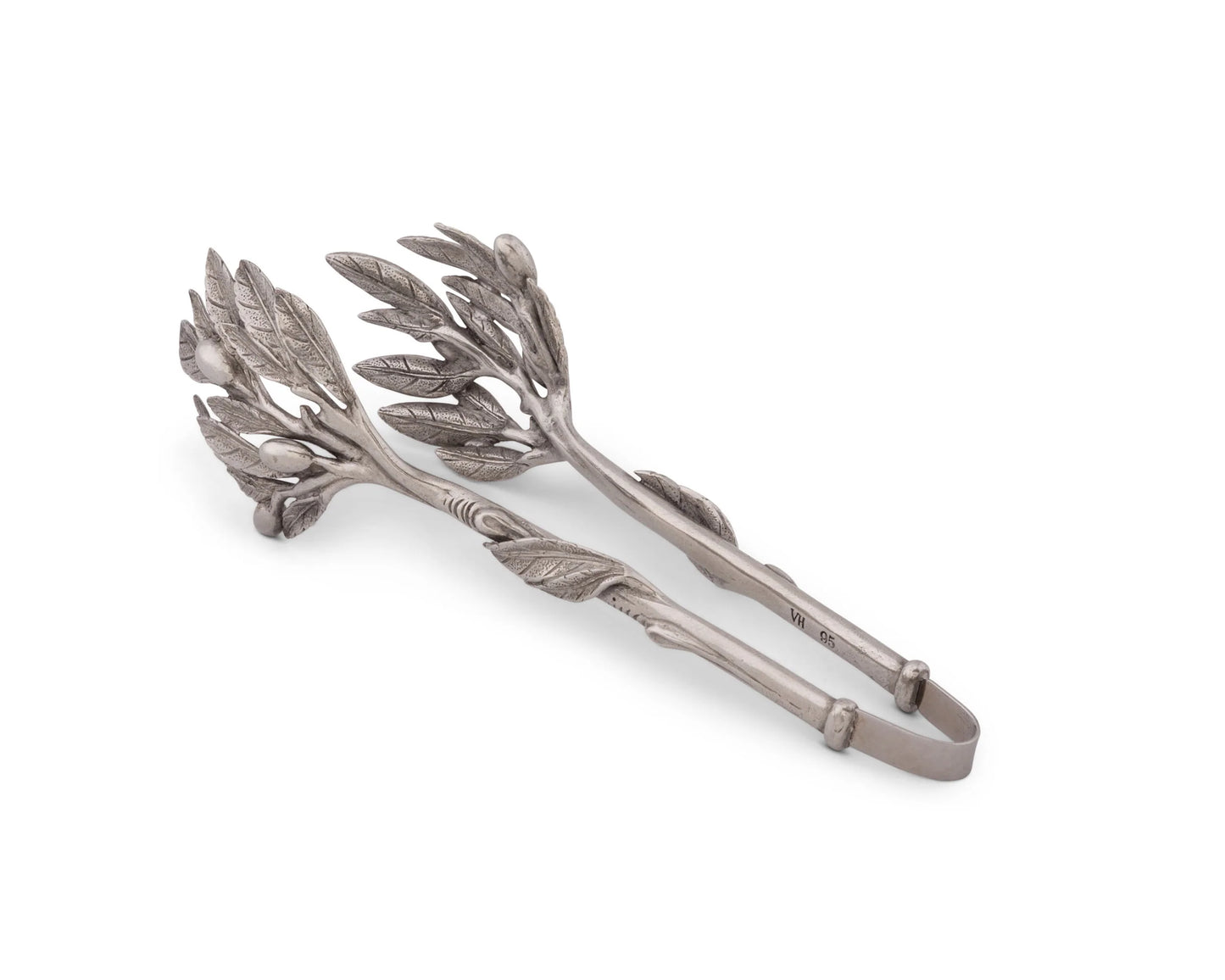 Pewter Olive Pattern Ice/Bread Tongs