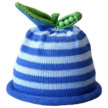 Blue and White Striped Pea Hat/Blue Roll