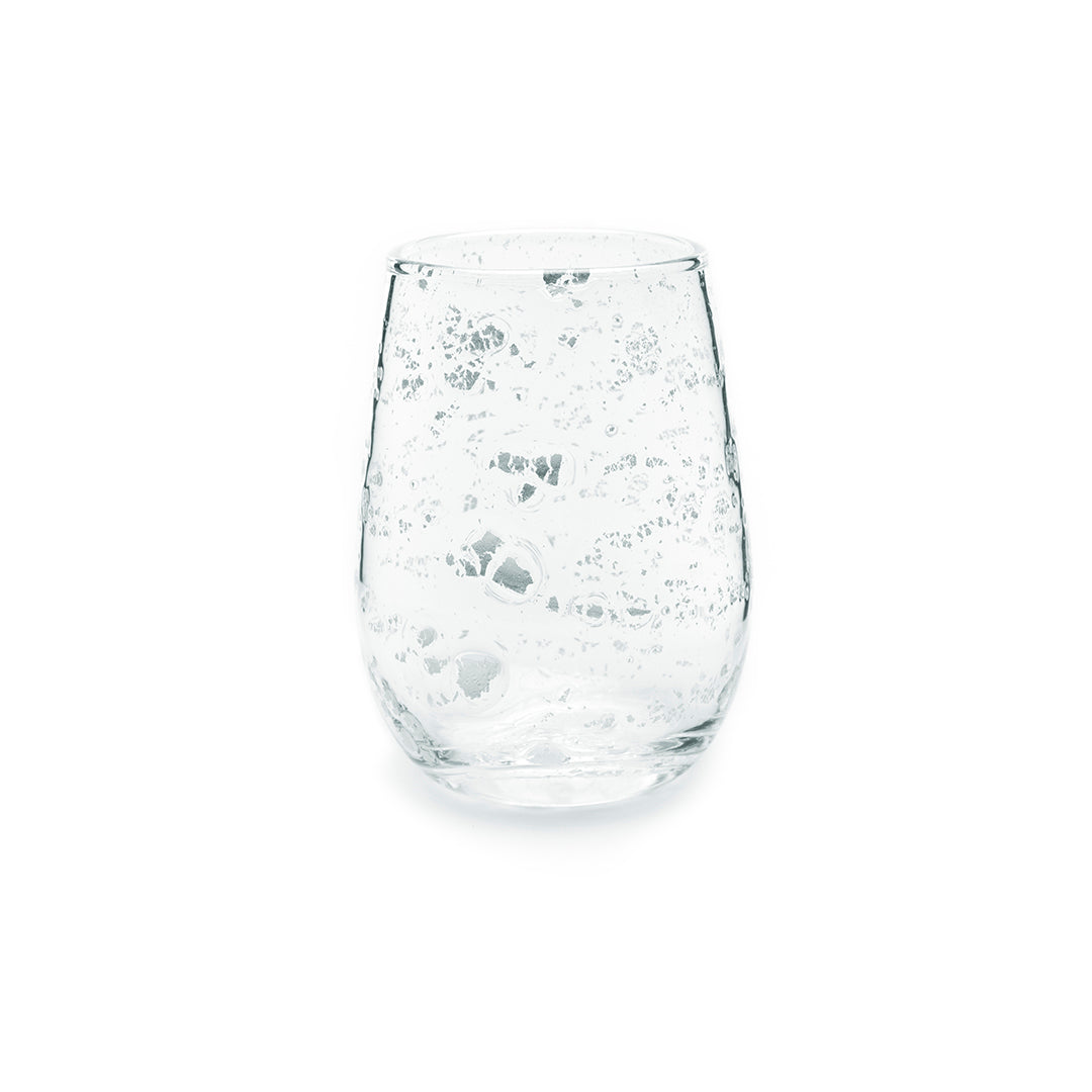 Gold & Silver Flaked Wine Glass