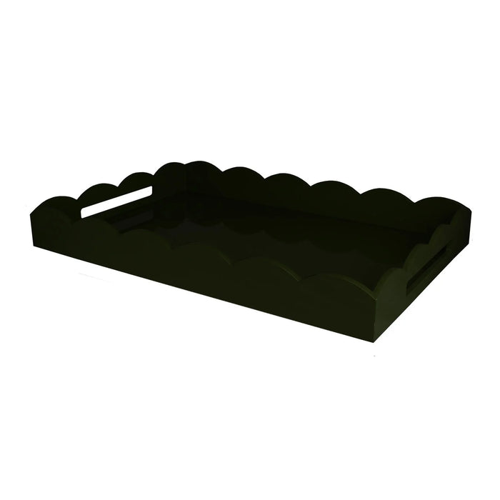 Scalloped Edge Lacquer Trays - Rectangular