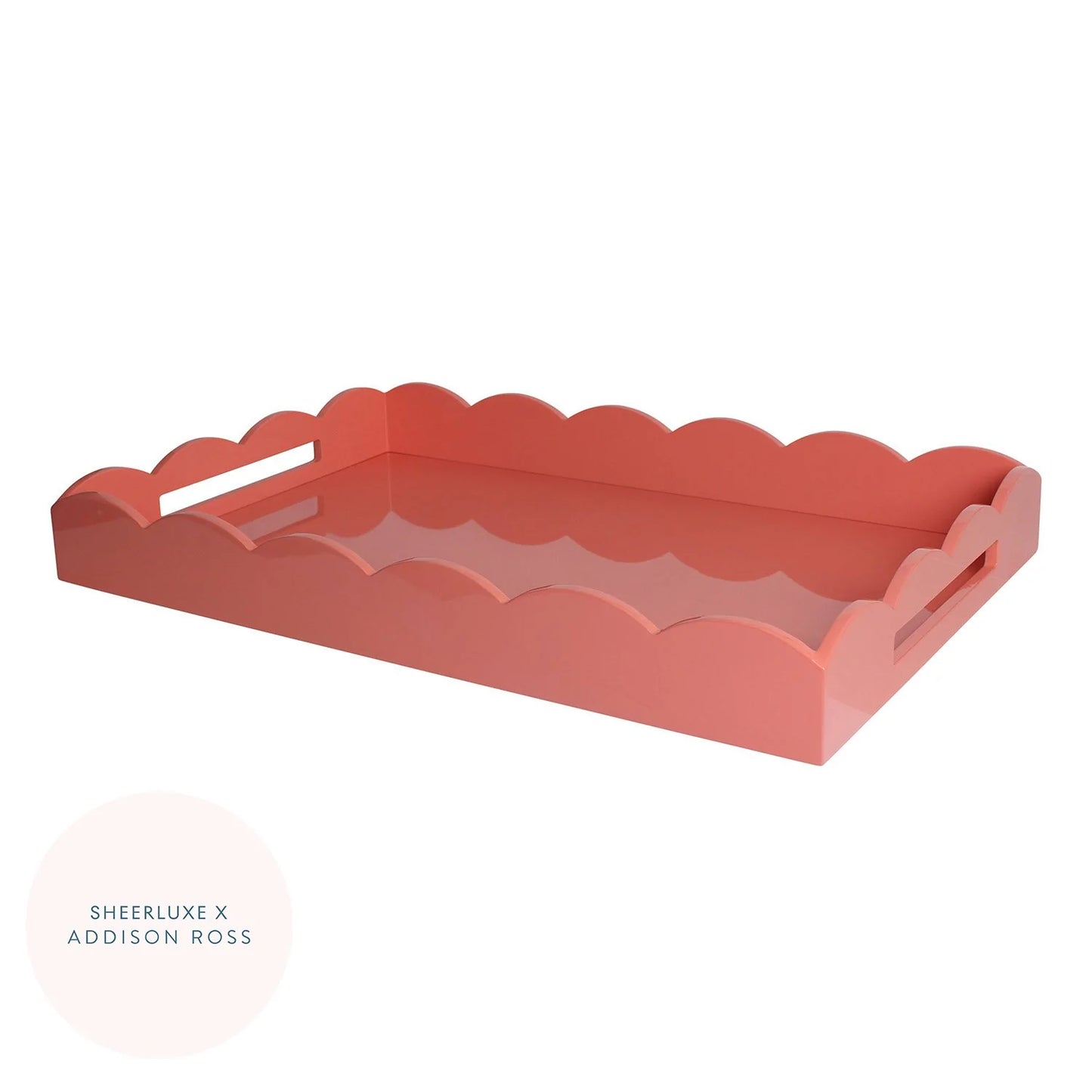 Scalloped Edge Lacquer Trays - Rectangular