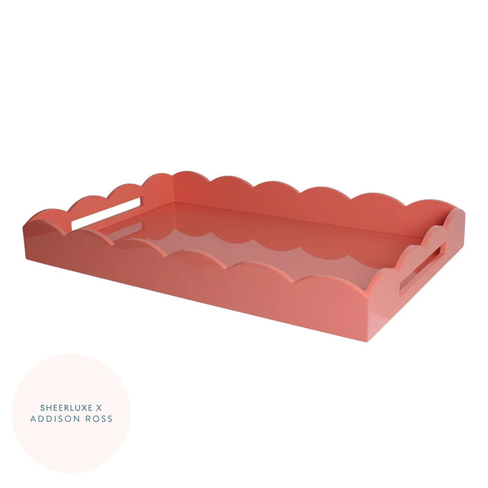 Scalloped Edge Lacquer Trays - Rectangular