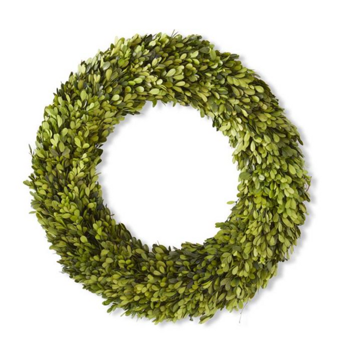 Round Preserved Natural Boxwood Wreath