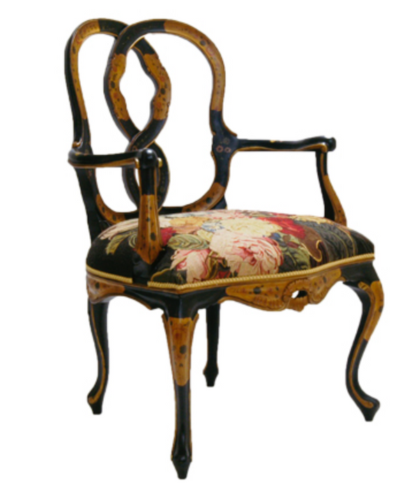 Hand Painted  Black Chair