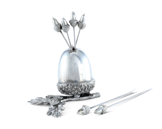 Pewter Acorn Cheese Pick Set