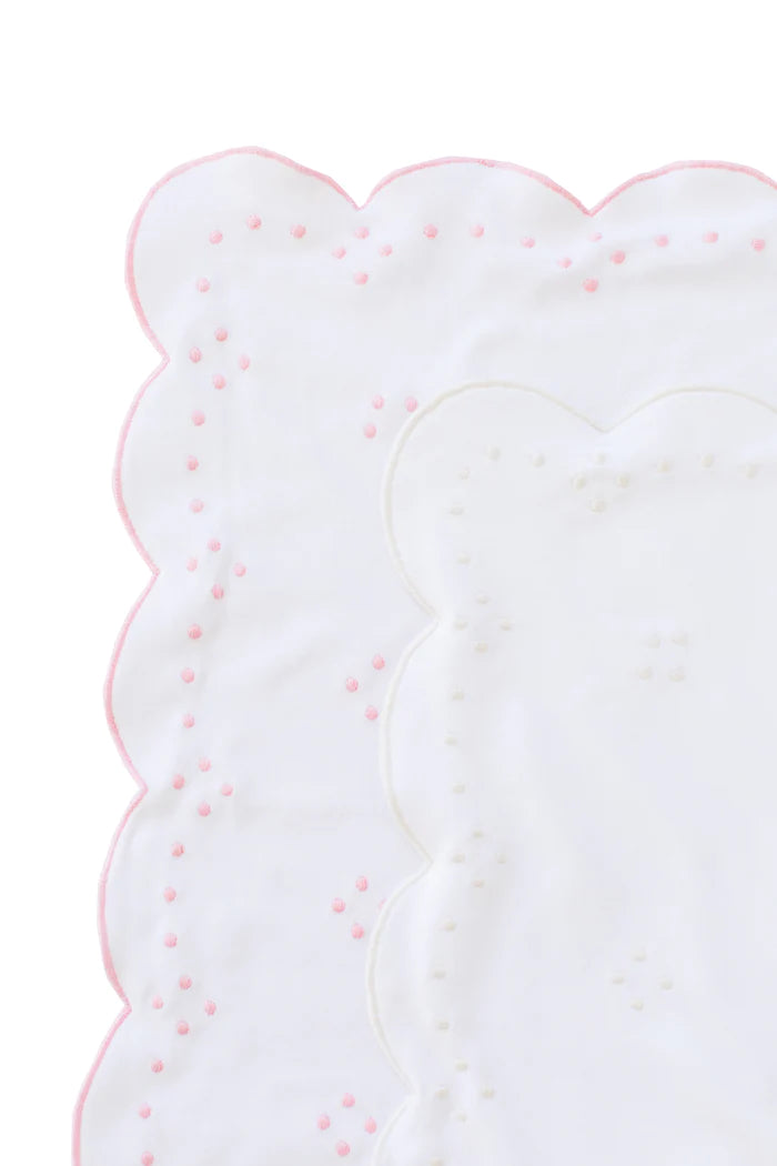 Scallop Dot Receiving Blanket